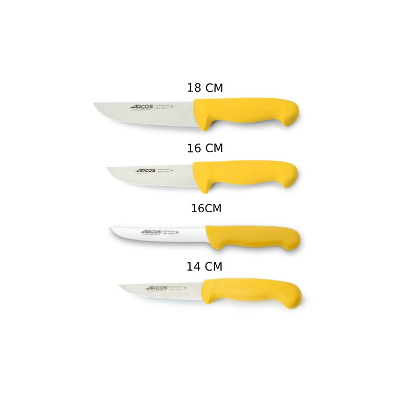 Couteau De Boucher jaune série 2900 14-16-16-18cm ARCOS