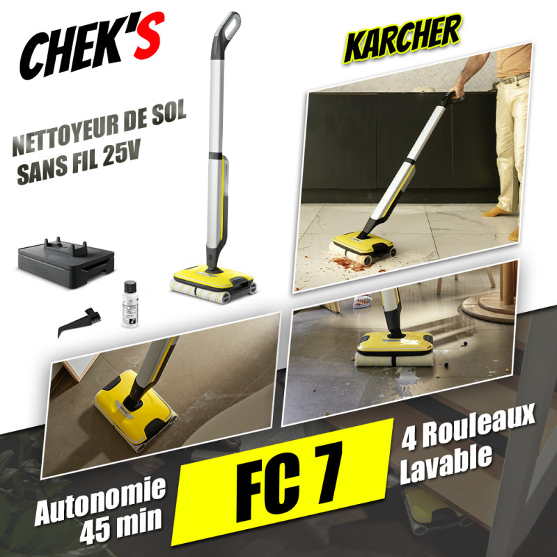 Test Nettoyeur de sol Kärcher FC 7 sans fil : 4 rouleaux pour décaper le  sol - Les Numériques