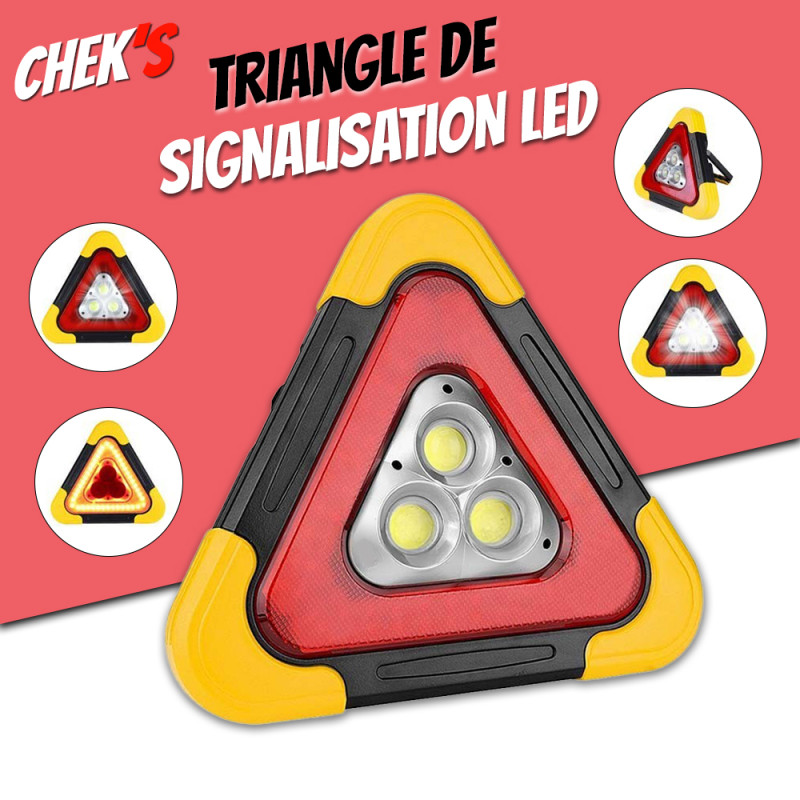 Triangle de signalisation avec pied et LED pour Professionnels