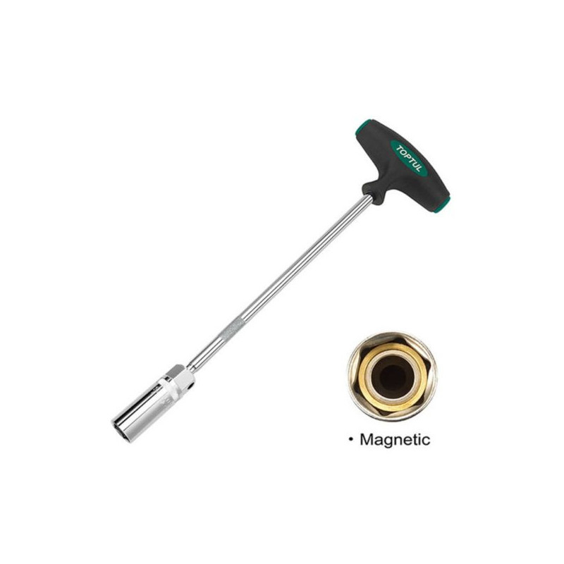 Clé de bougie d'allumage magnétique à poignée en T 16mm TOPTUL