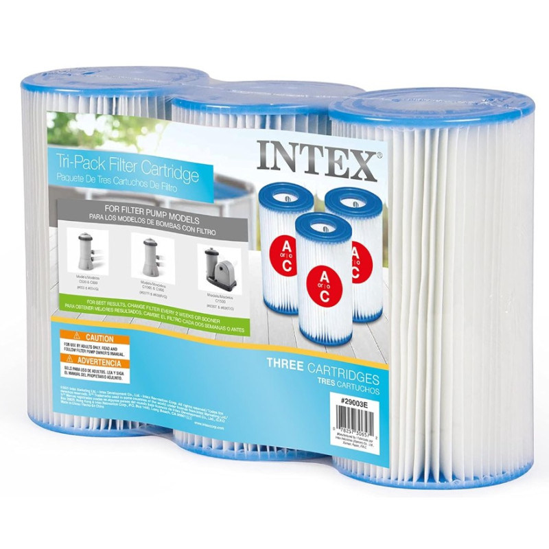 
									Pack 3 pcs Filtre Cartouche A Pour Piscine INTEX |  29003
								