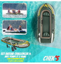 Bateau gonflable SEAHAWK 4 avec pompe + 2rame 351x145x43cm INTEX | 68351