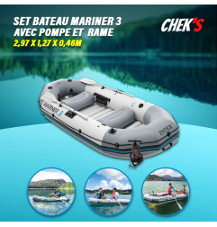 Bateau Gonflable Mariner 3 Pompe + 2 Rame + Sac 297x127x46 INTEX | 68373NP