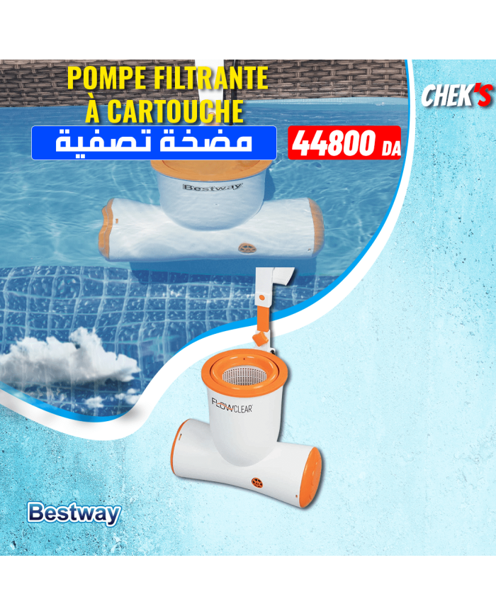 
									Pompe de filtration à cartouche pour accessoires de piscine BESTWAY 58462
								
