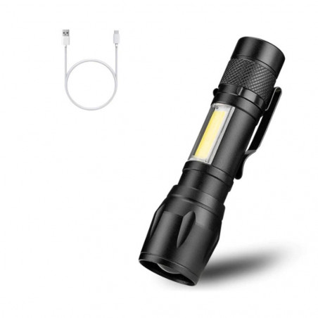 Lampe de poche double allumage USB 90mm BEETRO | LA218
