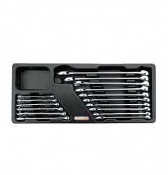 Jeu de cles mixtes 16pcs 6-24mm (plateau noir) TOPTUL