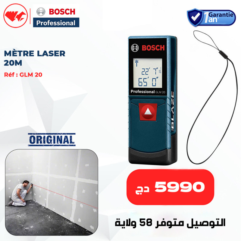 Télémètre laser 20 mètres BOSCH | GLM20