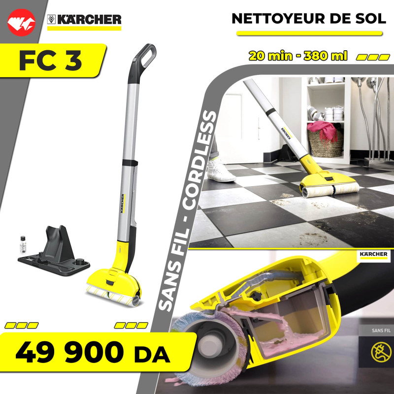 Nettoyeur vapeur Karcher Nettoyeur de sols FC3 sans fil - DARTY Réunion