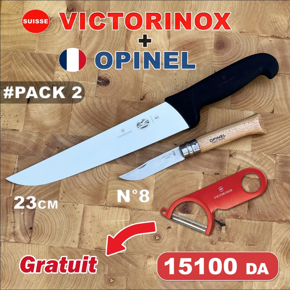 Pack fibrox 23cm (x) opinel N°8 + éplucheur Victorinox gratuit
