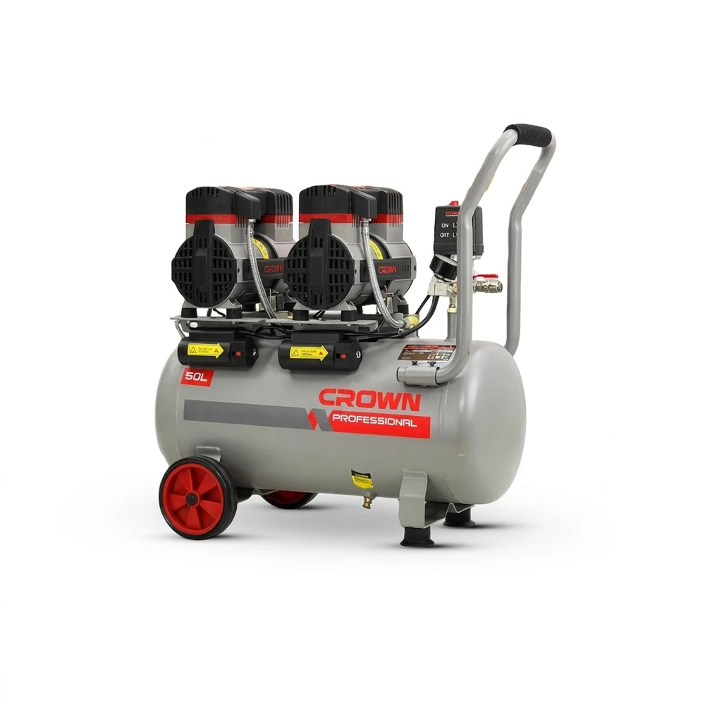 Compresseur D''air Silencieux 50L (1.6hp) (2moteur) CROWN