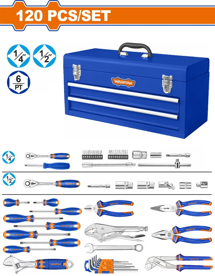 Caisse a Outils 120 pcs WADFOW | WHS3120  TAG