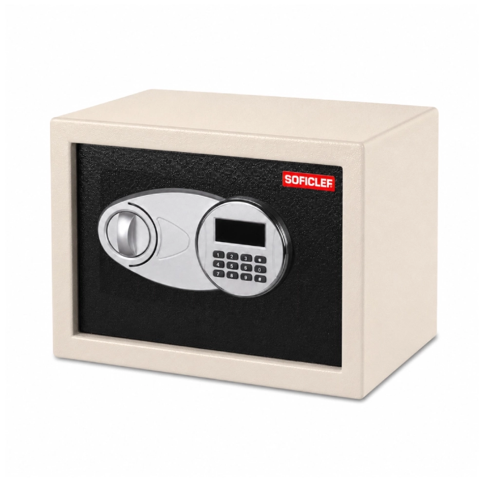 Coffre-fort Electronique Avec Afficheur  (9.5Kg) (16L) (250x350x250) (Noir/Beige) SOFICLEF