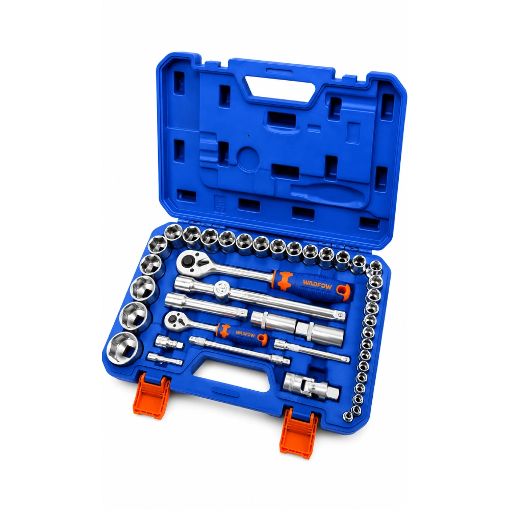 Caisse à Outils 43 Pièces à Cliquet 1/2" 3/4" WADFOW
