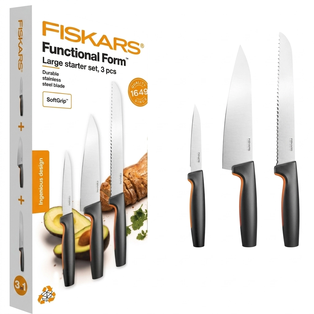 Ensemble de couteaux de cuisine 3pcs FISKARS (DORRE)