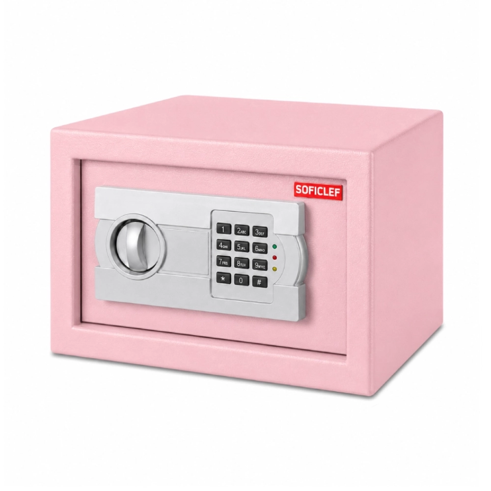 Coffre-fort Electronique (6Kg) (8.5L) (200x310x200) (Rose) SOFICLEF