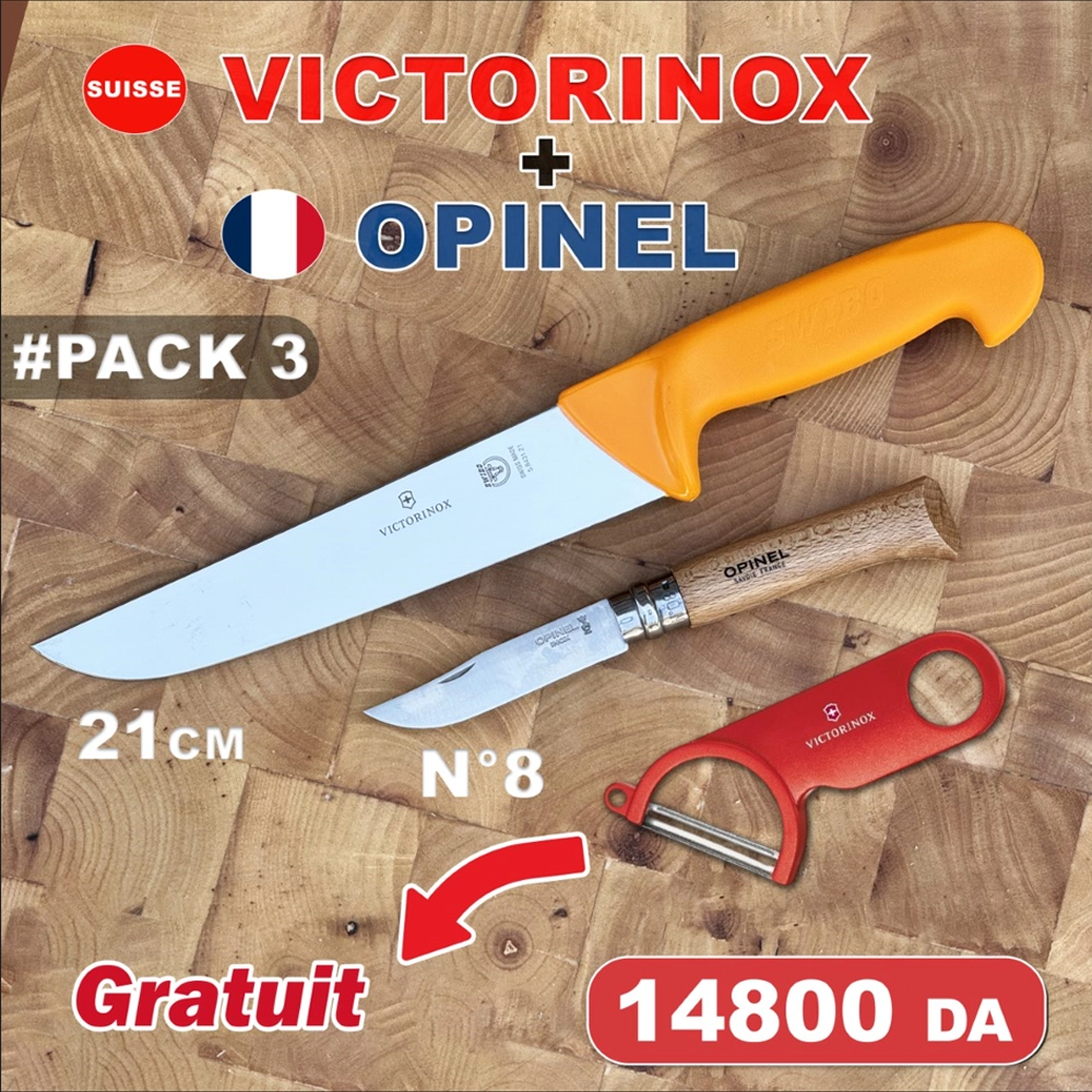 Pack swibo 21cm (x) opinel N°8 + éplucheur Victorinox gratuit