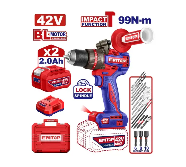 Visseuse à percussion 42V  13mm 99Nm  EMTOP | ECIDL429982